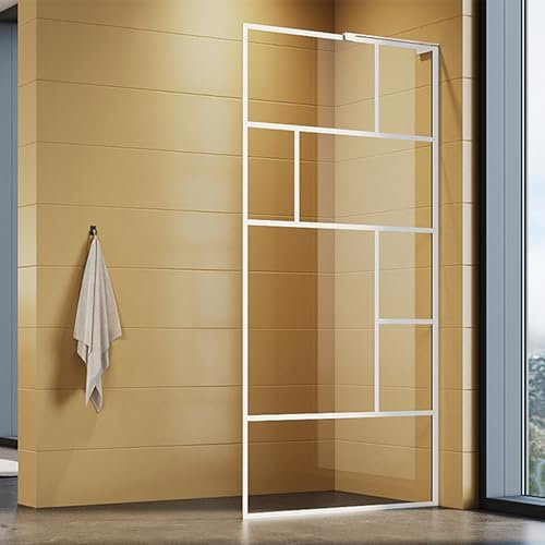 SUNXURY Parete doccia Walk-in, 100 x 200 cm, in vetro ESG Nano bianco