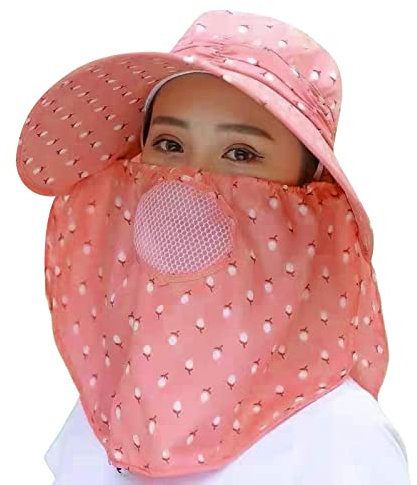 SRZYMJ Sonnenhut mit Moskitonetz für Outdoor Gesichtsschutz Hut, Ideal für Garten & Wandern, Unisex Khaki