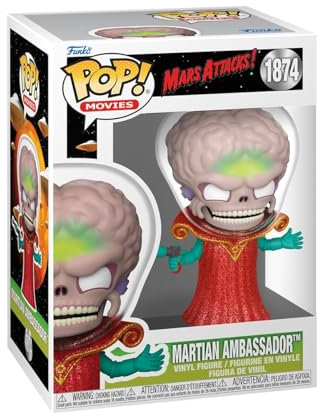 Funko POP! Movies: Mars Attacks - Alien Leader​ Leader - Mars Attacks Film - Figura in Vinile da Collezione - Idea Regalo - Merchandising Ufficiale - Giocattoli per Bambini e Adulti - Movies Fans