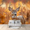 Wandtapete Tierfotografie Gras Hirsch Fototapete, Realismus Vliestapete Bild Dekoration Wand-Dekor, 200 x 140 cm (W x H) Tapete Panorama Poster Für Mädchen, Jungs Schlafzimmer Wohnzimmer