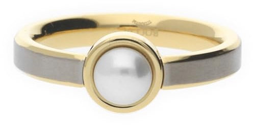 Boccia Damenring Titan Gelbgold-Legierungsschicht mit Süsswasser Zuchtperle 0137-03 Größe 56