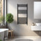 Blümme Heated Towel Rail Bathroom Ladder Radiator Curved 1200 x 600mm Central Heating Towel Radiator Warmer Black