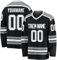 Eishockey-Trikot, personalisierbar, bedruckt, langärmelig, Hockey-Trikot, Bekleidung für Hockey-Fans, Herren, Damen, Jugendliche, 2-grau, L