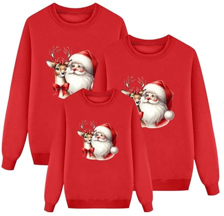 weihnachtspulli herren mit beleuchtung, 2024 Weihnachtspullover Familie Set Lustig Damen Herren Kinder Weihnachtspulli Rundhals Pärchen Weihnachtsoutfit Partner Weihnachten Pullover Ugly Christmas