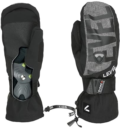 Level Fly - Ski- und Snowboardhandschuhe Herren mit Stulpe und Verstellbarem Riemen Schutzhandschuhe Thermo Winterhandschuhe Wasserdicht und Atmungsaktiv Ideal für Schnee und Kalte Jahreszeit - 1 Paar
