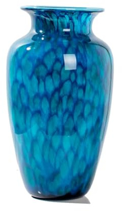 ZLSNOBLE Vase en Verre Lucite Bleu Paon, Vase Floral Moderne pour Centres De Table, Vase Vintage Et Clair À Plumes Bleues(19 * 31cm)
