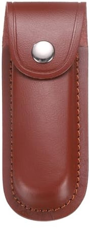 sourcing map Leather Knife Sheath 5.98 Leather Pocket Knife Sheath with Hole for Folding Knife Camping Hunting Outdoors, Brown