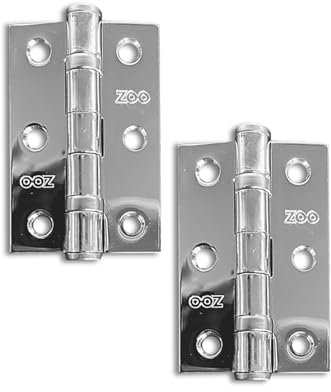 Primes DIY 4 Hinges with Screws 2 Pairs, 4-Inch Brass Ball Bearing Hinges Heavy-Duty Steel Door Hinges for Wooden Doors Smooth & Silent Operation Rust-Resistant Brass Finish Interior Door Hinges