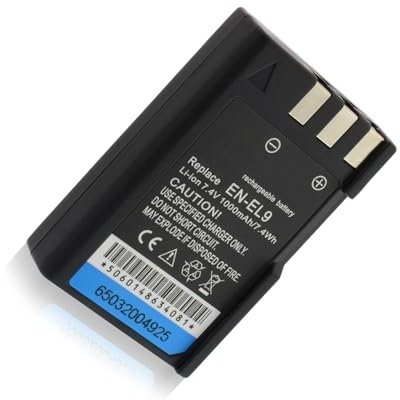1000mAh Li-Ion Akku EN-EL9 für Nikon DSLR D40 D40A D40C D40X D60 / Nikon D3000 D5000 /// EN-EL9a EN-EL9e