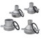 Aluminum Water Pump Pipe Connector with Rubber Gasket - Versatile Size Compatibility for 1-3 Inch Pipes, Special & Portable Design(2 inch to 1 inch)
