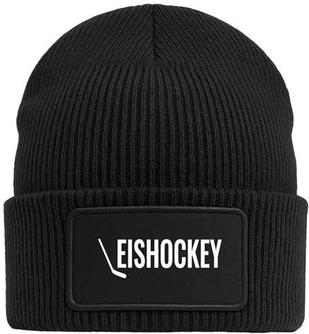Huuraa Beanie Eishockey Hockey Geschenk Black Mütze Eishockey Geschenkidee