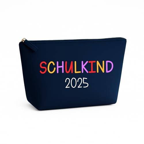 Lounis Geschenk Einschulung Federmäppchen Kinder – Schulmäppchen 1 Klasse – Stiftetasche Filz – Etui für Schultüte – Mäppchen Schulanfang – Federtasche Jungen Mädchen (Dunkelblau)