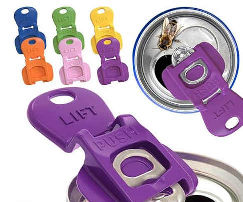 Dosenverschluss Getränkedosen, BPA-freiem, Farbcodierter Getränkedosenöffner Bierdosen Verschluss Dosenöffner zum Öffnen von Getränken Getränkedosendeckel für Bier, Soda, Getränke (6)