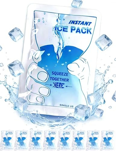 Kühlpads zum Knicken 8 Stück, Sofort Kältekompresse 11x15cm, Einweg Kühlpacks für Schmerzlinderung Schwellungen Entzündungen Muskelzerrungen Zahnschmerzen, für Sportler & Outdoor-Aktivitäten