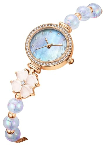 findtime Armbanduhr Damen Analoge Quarz Damenuhren Elegant | Exquisite Stylisches Elegante Vintage Uhr für Frauen Verstellbar Armreif Strass Design Schmuck Verstellbare Armband