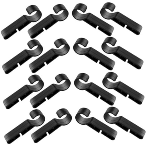 20 Stück Helm Stirnlampenclips aus Kunststoff für Schutzhelme | Schwarz, Schnelle Montage und Sicherer Halt, Leichtes Zubehör für Kopfbeleuchtung