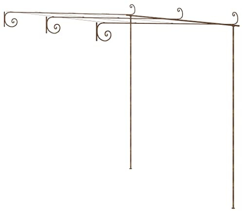 Garten-Pergola Antik-Braun 3x3x2,5 m Schmiedeeisen Rankhilfe für Rosen Clematis Efeu mit dekorativem Spalier für Hof Terrasse Balkon und Garten