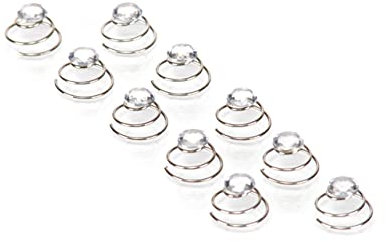 10 x Straß Curlies - Strass Curlie - Brauthaarschmuck, Haarschmuck | SHF - Klar