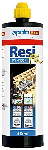 Apolo Mea 410Cr - Taco Químico Poliester 410 Ml Tipo Resifix Py 410 Con 1 Cánula, 1 Unidad