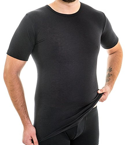 HERMKO 3847 Herren extralanges Kurzarm Shirt (+10cm) Unterhemd mit 1/4 Arm aus 100% Baumwolle (Feinripp)