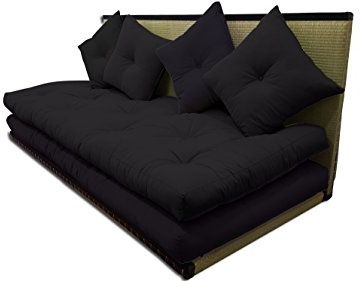 Futon On Line Tatami Sofa Schwarz, 80x200 cm.