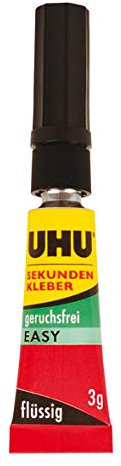 UHU© SEKUNDEN ALLESKLEBER geruchsfrei EASY, Tube mit 3 g, Infokarte
