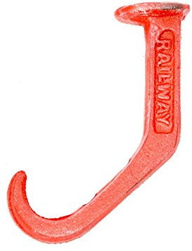 Metall-Kleiderhaken, schwarz/rot im Eisenbahn-Stil von The Stationmaster rot