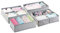 mDesign 4er Aufbewahrungsboxen Set – Graue Aufbewahrungsboxen Kunststoff – Kinderschrank Schubladen Organizer für Kleidung, Kosmetik, Windeln, Tücher, Lotion, Medikamente