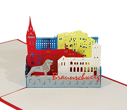 3D KARTE Braunschweig I Pop-Up Karte als Reisegutschein, Geschenkkarte, Gutscheinkarte I Klappkarte als Andenken, Souvenir