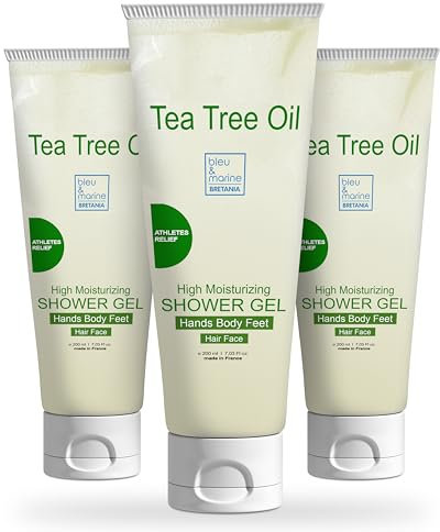 Gel Doccia con Tea Tree Olio (albero del tè) Azione antimicotica-antibatterica. Detergente multiuso alla melaleuca ad effetto antibatterico Pack 3x200ml