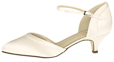 Rainbow Club Brautschuhe Brianna - Ivory Satin - Pumps Größe 40 EU 7 UK Damen