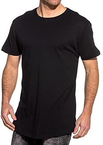 Urban Classics Men's Shaped Long T-Shirt, Black (Black), XXXXX-Large (Manufacturer Size: 5XL)