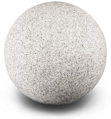 trendlights24 Stone IP65 Kugelleuchte für Garten - 30 cm Kugel Außenleuchte Naturstein Optik - für E27 230V - winterfest - Erdspieße - außen