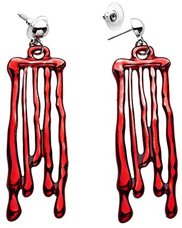 Widmann 12461 - Ohrringe Bluttropfen, Schmuck, Vampir, Halloween, Karneval, Mottoparty