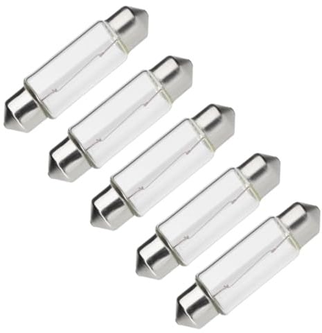 WITTKOWARE 5 Stück Soffitten-Lampe in Röhrenform, 8x31mm, S7, 18V, 3W, warmweiß (z.B. für Sprechanlage, Skalenlampe, Hintergrundbeleuchtung)