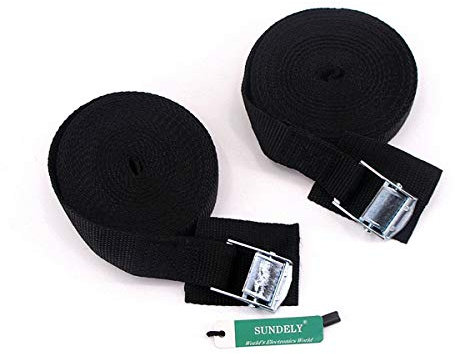 SUNDELY® PAIR TIE DOWN STRAPS 5m LENGTH 25 OR 38mm WIDE roof rack kayak canoe (25mm wide x 5m long)