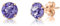 Punto Luce Orecchini Oro Rosa - Orecchini Lobo Donna Argento 925 Placcati Oro Rosa con Cristallo Tanzanite - Orecchini Viola - Orecchini Brillanti - Orecchini Donna Dorati