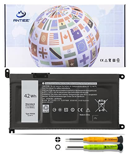 ANTIEE 42Wh YRDD6 Batterie pour Dell Inspiron 7586 5482 5480 5481 5485 5491 5591 5593 3583 3310 2-in-1 3493 3582 3593 3793 5584 5493 5585 5594 5598 Vostro 3491 5481 5581 5490 5590 0YRDD6 VM732 1VX1H