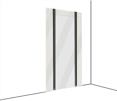Pangolino Staubschutztür Folie 2er Set mit Reißverschluss Bautür [PE-Folie] 1,20 x 2,20 m inkl. doppelseitigem Klebeband - Variante mit Haken - Baufolie [Staubtür]