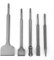 Brocas de Cincel SDS Plus, Juego de cincel de martillo eléctrico Rotarys, Juego de Brocas de 5 Piezas, Juego de Cincel para Romper o Perforar en la Pared de Piedra de Hormigón