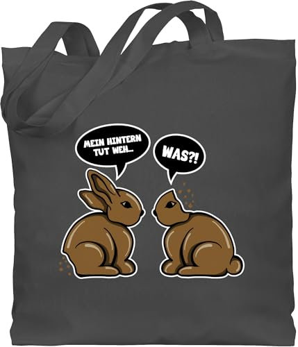 Baumwolltasche - Ostergeschenk Ostern - Schokohasen - Unisize - Dunkelgrau - osterhasentasche oster schokohase erwachsene osterngeschenke ostermotiv stoffbeutel ostergeschenke osterfest bag