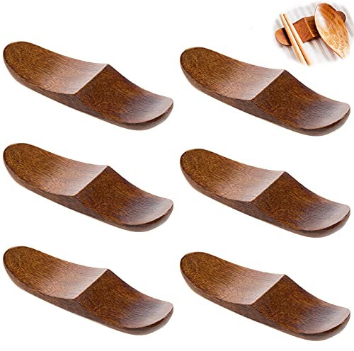 Poggia Bacchette Legno Poggia Bacchette per Ristoranti Porta-forchette Cucchiaio Coltelli Supporto per Tavolo Supporto per Forchetta Cucchiaio Bacchette per Casa per Banchetto Festa Festival 6 Pezzi