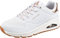Skechers Uno- Shimmer Away, Scarpe da Ginnastica Donna, White Durabuck Rose Gold Duraleather Trim, 38 EU