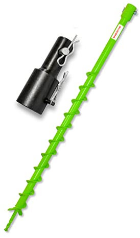 WERHE® Profi Bohrer VollStahl, Erdbohrer für bohrmaschine 40 mm extrem robust mit Stihl Adapter - Pfahlbohrer Brunnenbohrer präzise Bohrspitze.