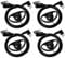 HYS D Shape Earpiece with Mic Compatible with Motorola CP040 CP140 Hytera Midland 2 Way Radio Inline PPT Headset for Police Security (4 Pack)