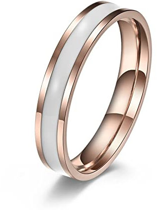 Banemi Anelli Goth Acciaio Inossidabile Anelli Nodo Celtico Oro Rosa Semplice Alto Lucido Misura Dell'anello 20