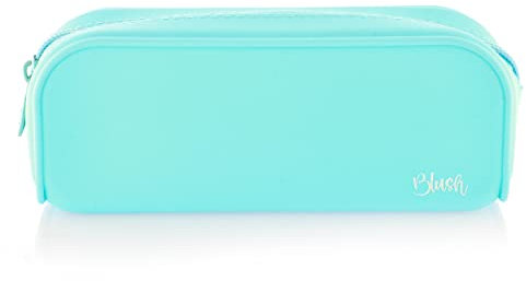 office box - Porta Todo- Estuche de Silicona Rectangular - Cierre de Cremallera - Gran Capacidad y Duración, Lavable y Resistente, Múltiples Colores - Máxima Calidad. (Azul Blush)