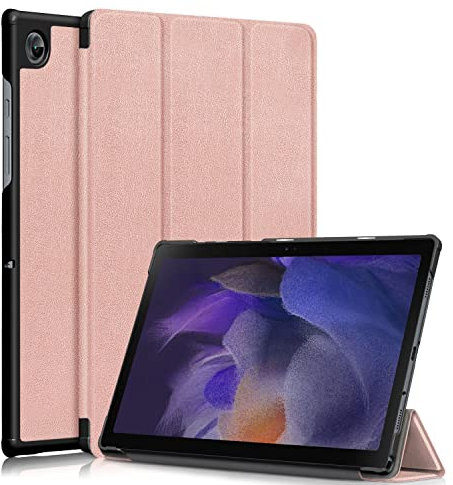 Dlahaby Custodia per Samsung Galaxy Tab A8 10.5'' 2021,Protezione in PU Pell con Funzione Supporto Smart Cover per Samsung Galaxy Tab A8 SM-X200 X205 X207 10,5 Pollici Tablet,Oro Rosa