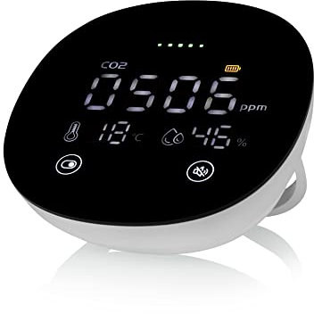 Smartwares Moniteur de qualité de l'air intérieur 3-en-1 FGA-13950 - CO2, température et humidité - 78 DB - Batterie de Secours