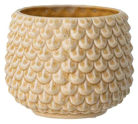 Nordring Maceta Pino - Macetero Decorativo Redondo para Flores e Plantas para Interiores L (16,5 cm ø), Amarillo, Cerámica